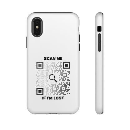 Lost & Found – Phone Case – White – Scan Me If I'm Lost - QR NATION