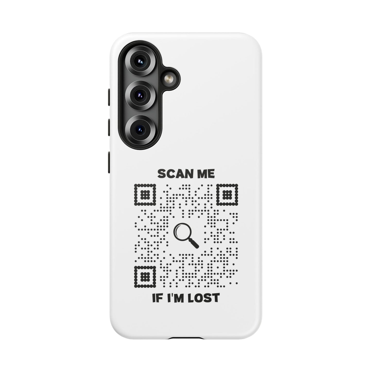 Lost & Found – Phone Case – White – Scan Me If I'm Lost - QR NATION