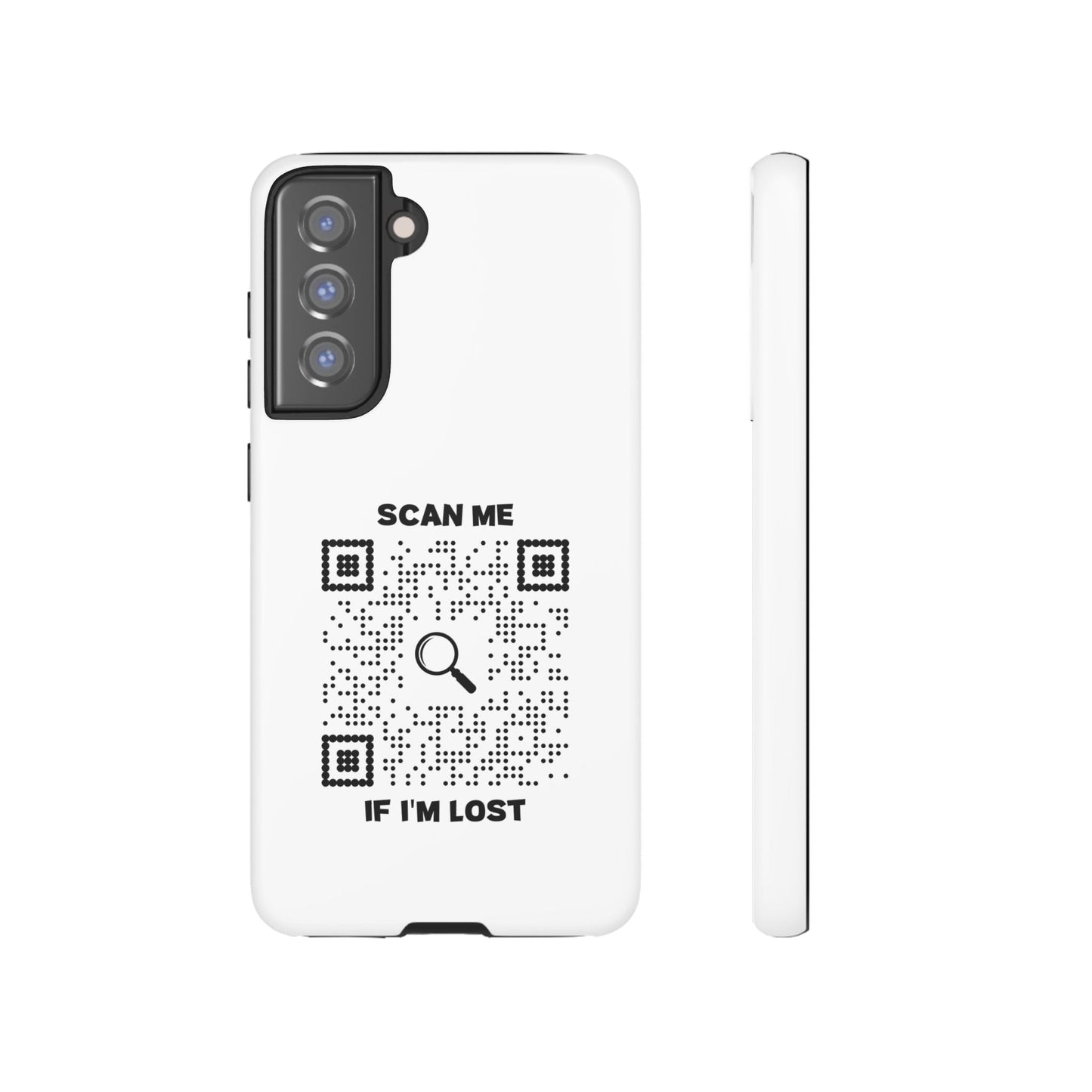 Lost & Found – Phone Case – White – Scan Me If I'm Lost - QR NATION