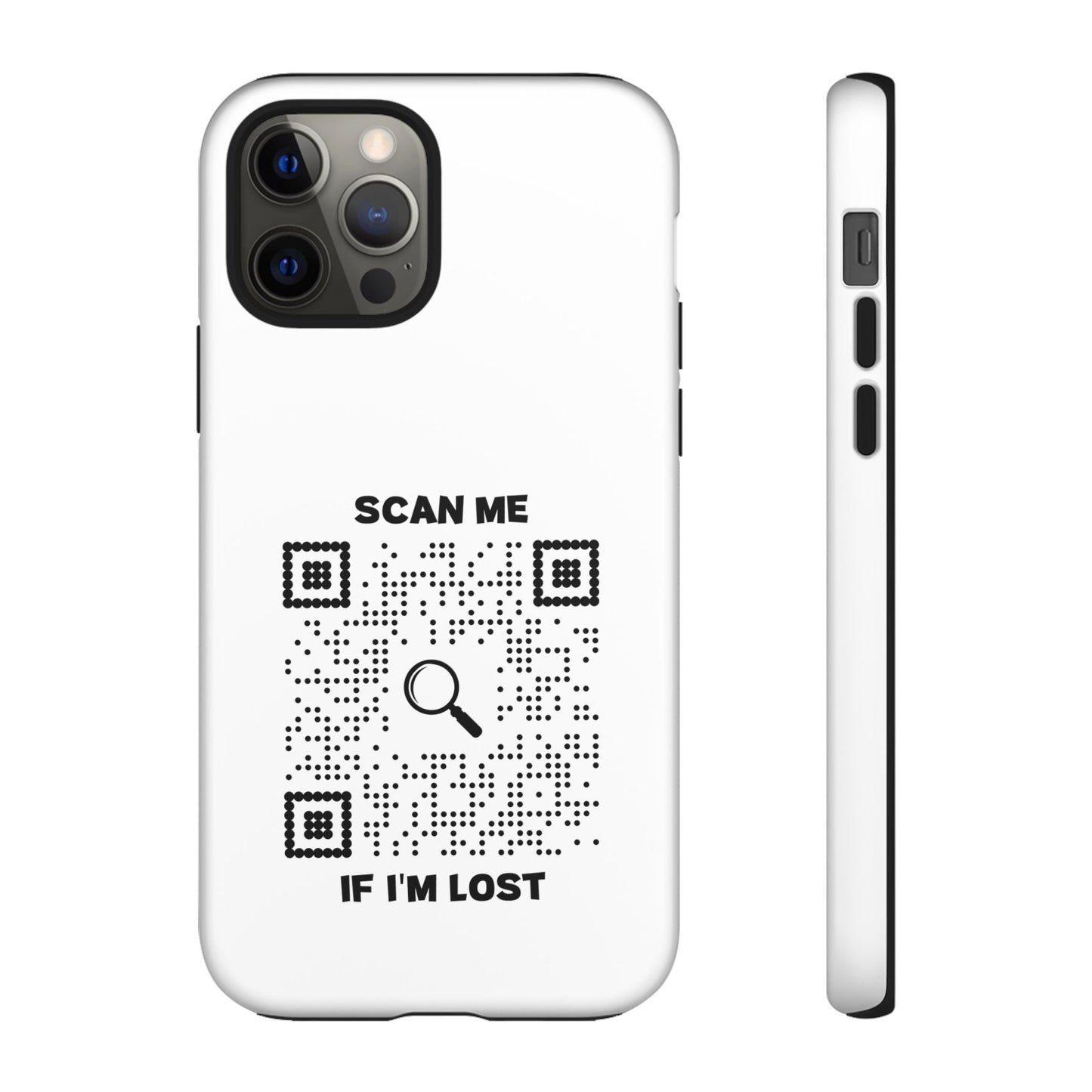 Lost & Found – Phone Case – White – Scan Me If I'm Lost - QR NATION