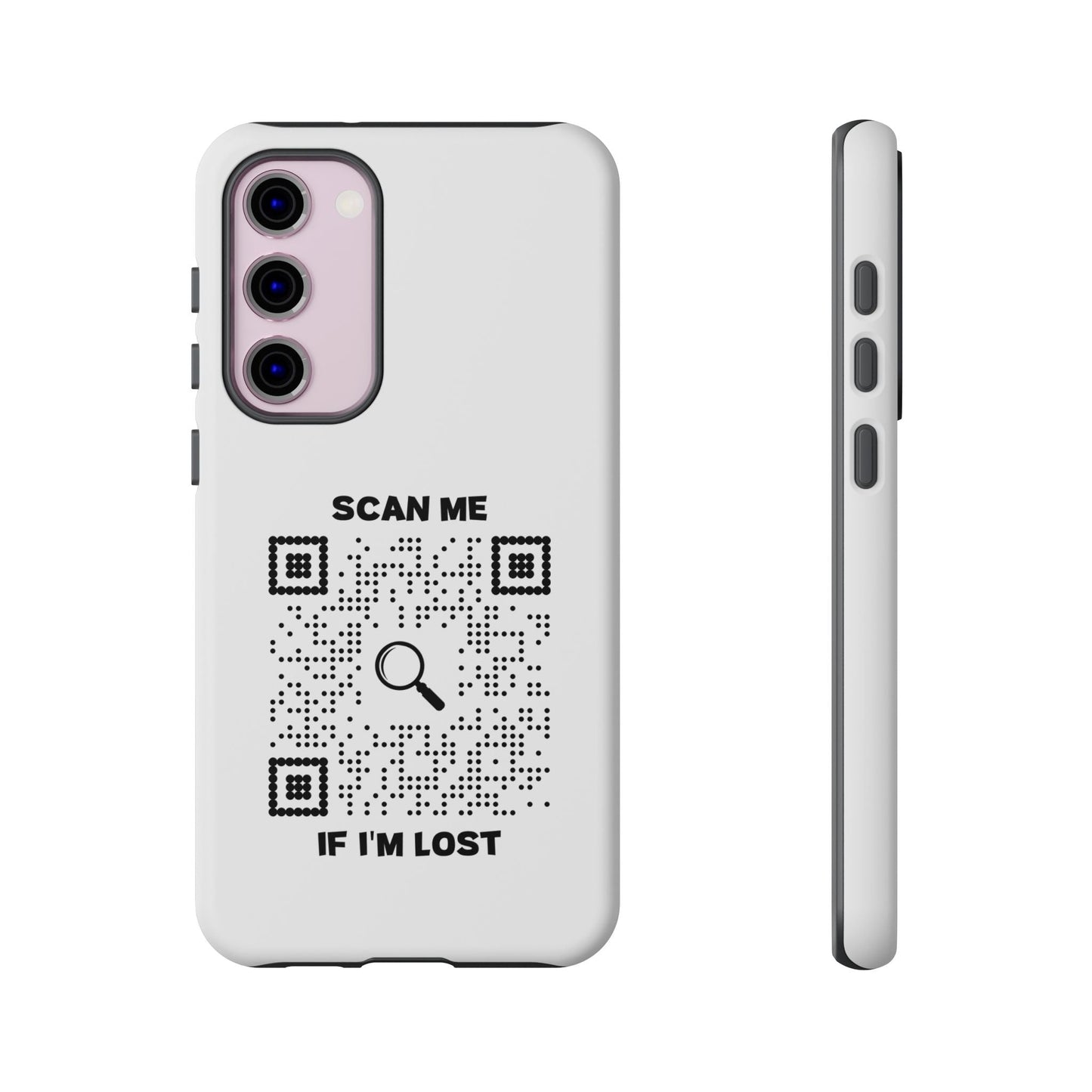 Lost & Found – Phone Case – White – Scan Me If I'm Lost - QR NATION