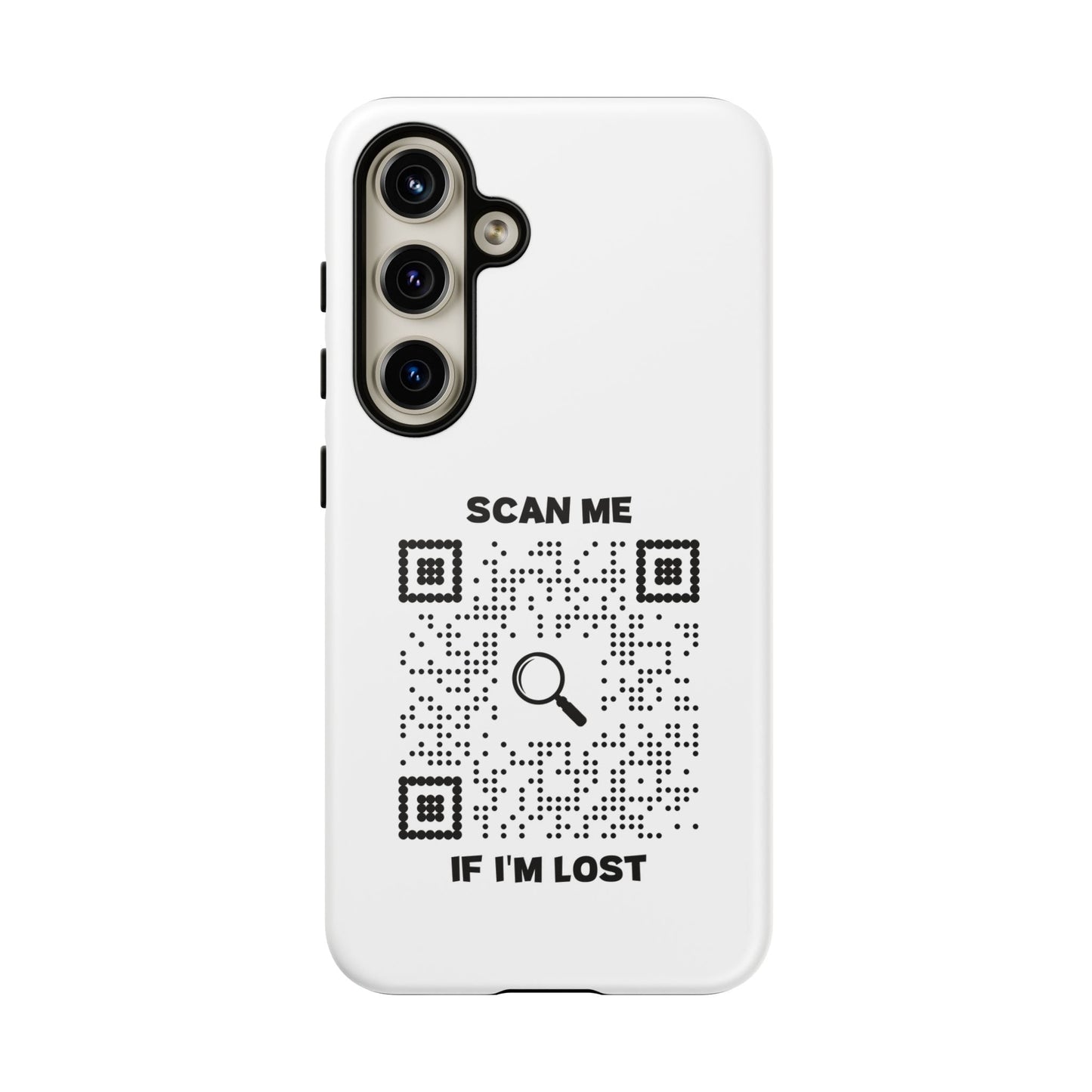 Lost & Found – Phone Case – White – Scan Me If I'm Lost - QR NATION