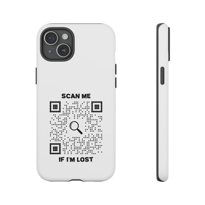 Lost & Found – Phone Case – White – Scan Me If I'm Lost - QR NATION
