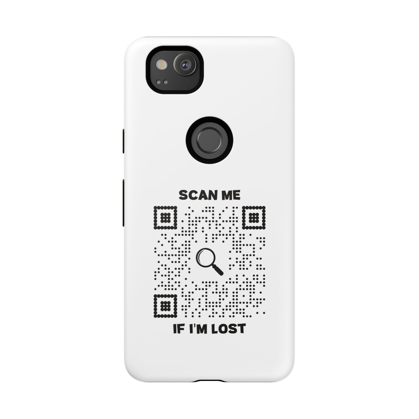 Lost & Found – Phone Case – White – Scan Me If I'm Lost - QR NATION