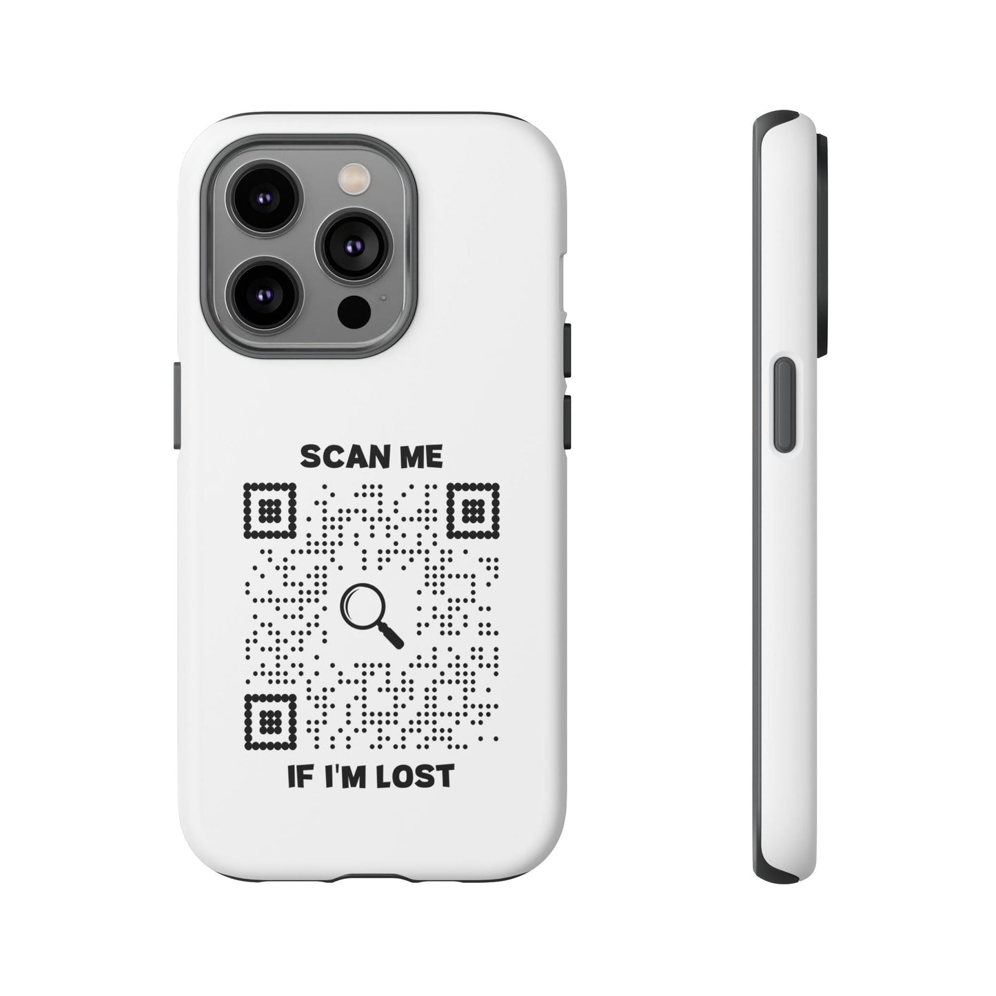 Lost & Found – Phone Case – White – Scan Me If I'm Lost - QR NATION