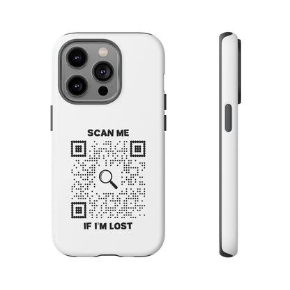 Lost & Found – Phone Case – White – Scan Me If I'm Lost - QR NATION