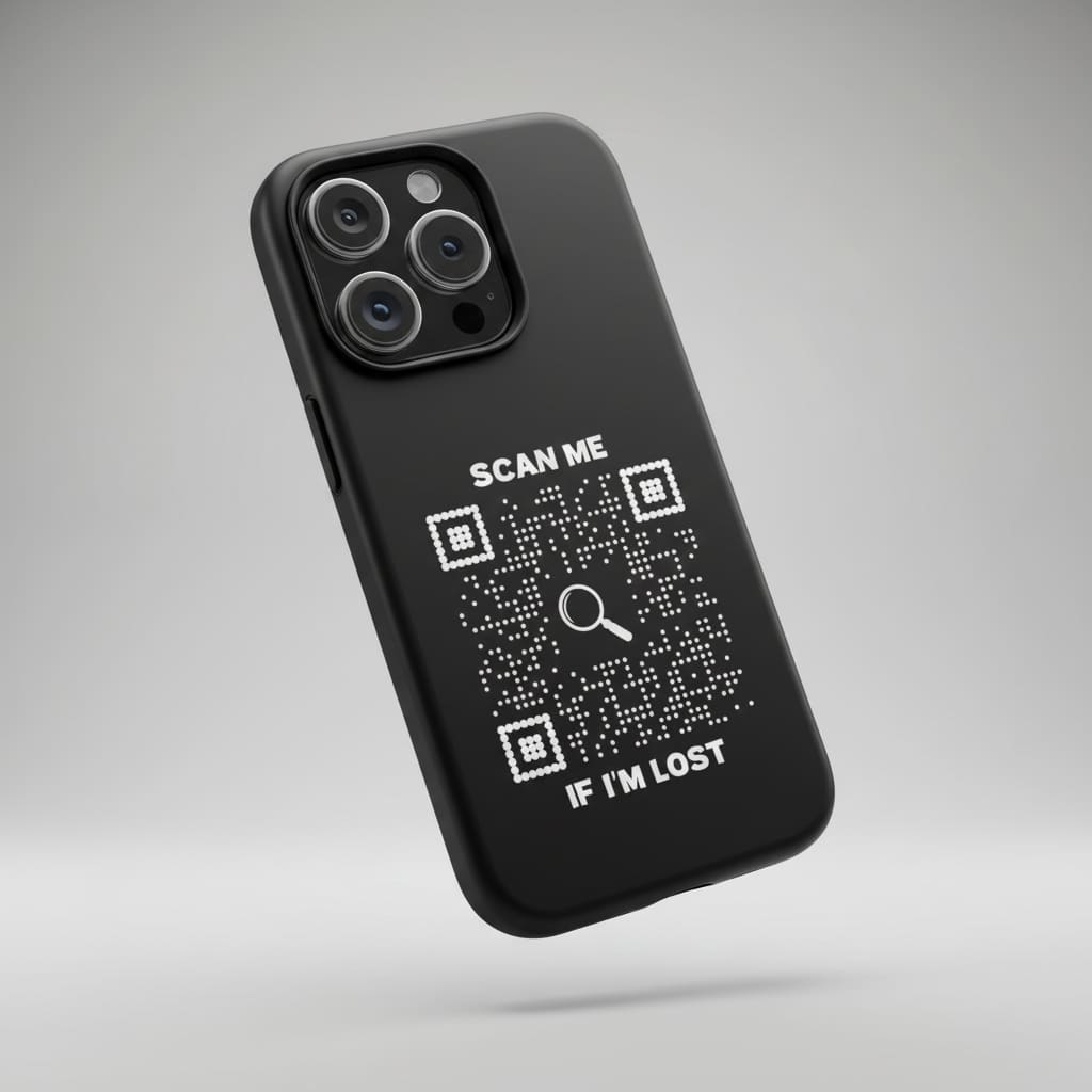 Lost & Found – Phone Case – White – Scan Me If I'm Lost - QR NATION