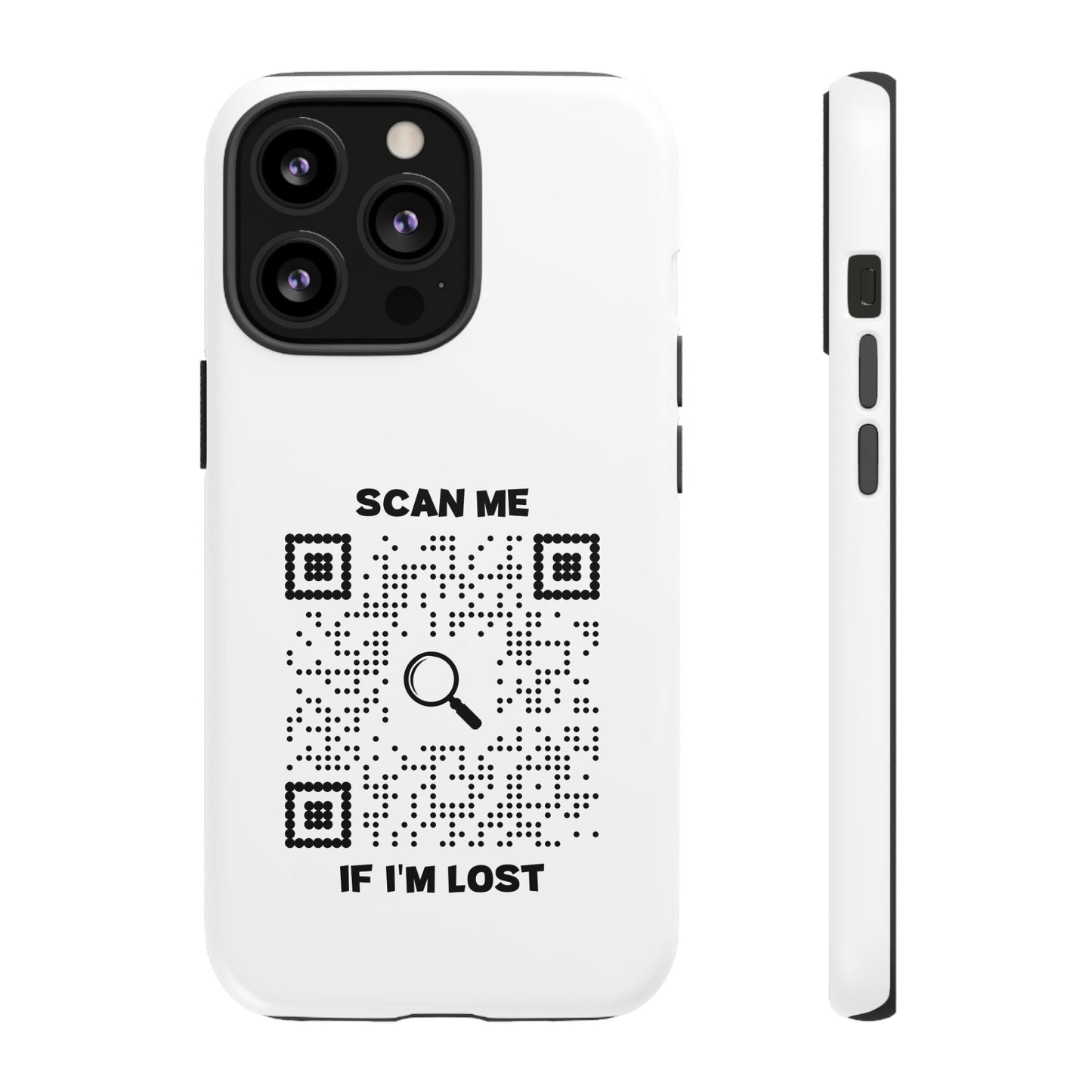 Lost & Found – Phone Case – White – Scan Me If I'm Lost - QR NATION