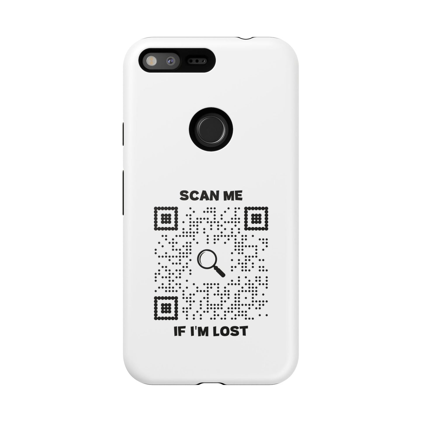 Lost & Found – Phone Case – White – Scan Me If I'm Lost - QR NATION