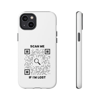 Lost & Found – Phone Case – White – Scan Me If I'm Lost - QR NATION