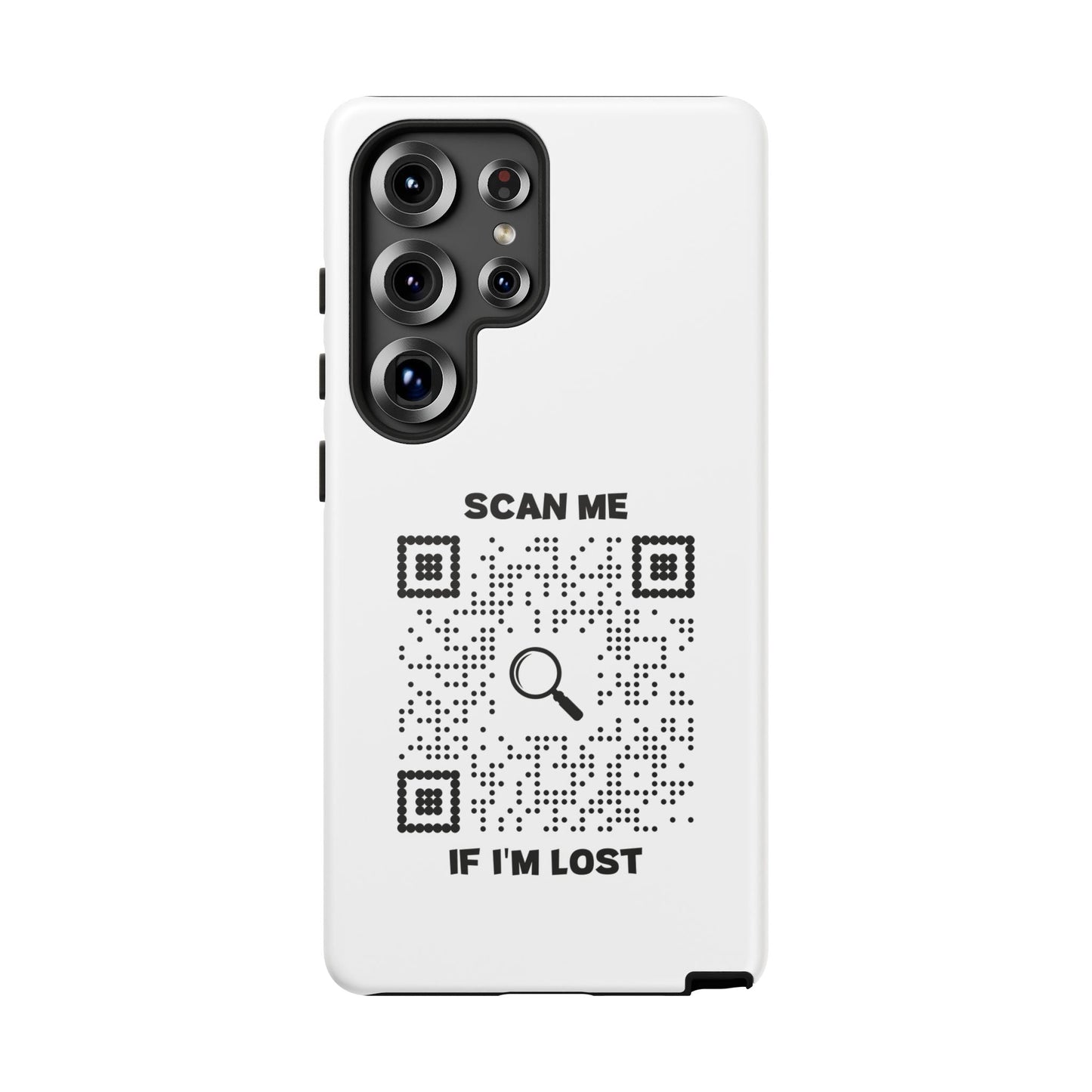 Lost & Found – Phone Case – White – Scan Me If I'm Lost - QR NATION