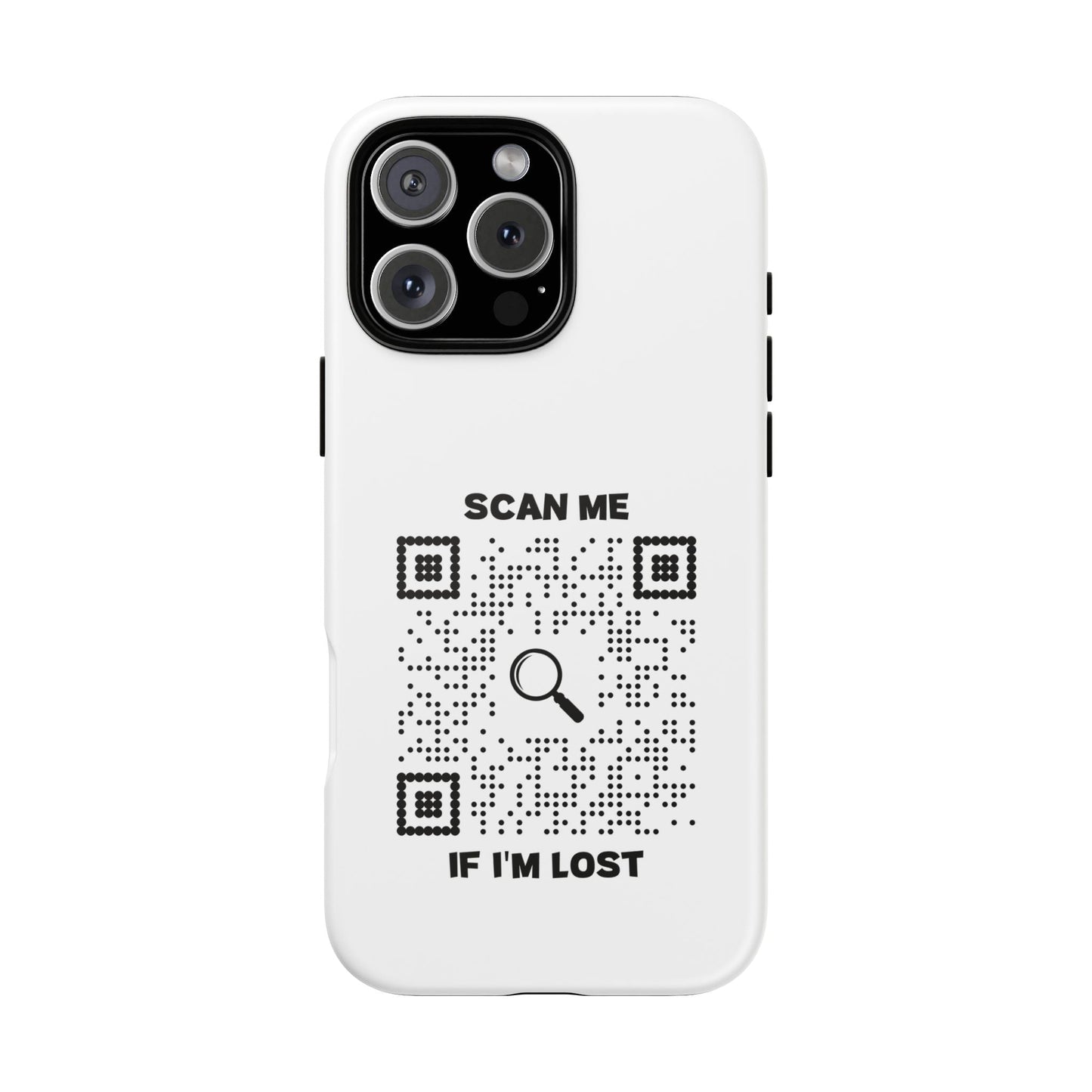 Lost & Found – Phone Case – White – Scan Me If I'm Lost - QR NATION
