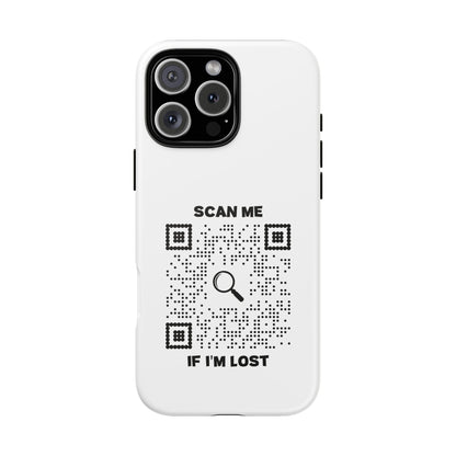 Lost & Found – Phone Case – White – Scan Me If I'm Lost - QR NATION
