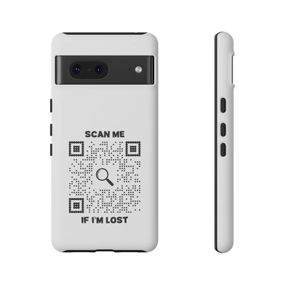 Lost & Found – Phone Case – White – Scan Me If I'm Lost - QR NATION