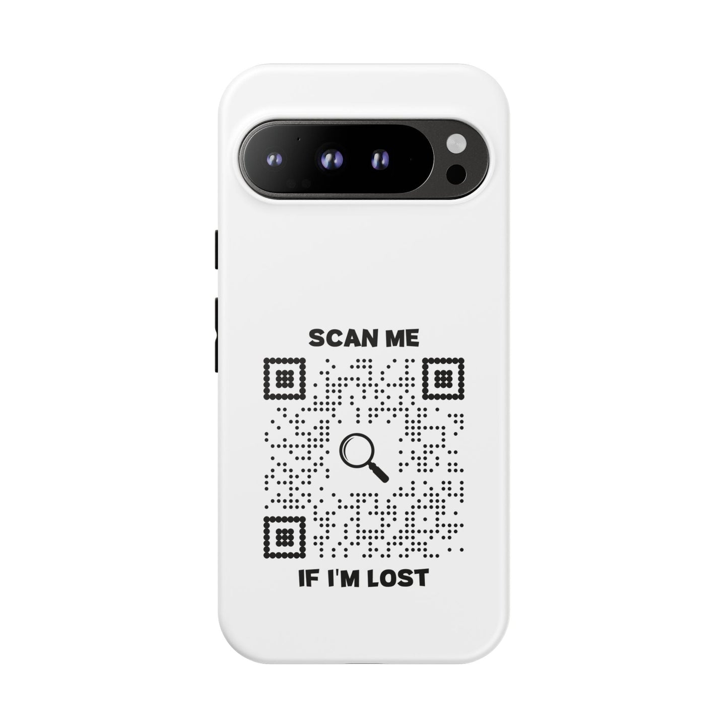 Lost & Found – Phone Case – White – Scan Me If I'm Lost - QR NATION