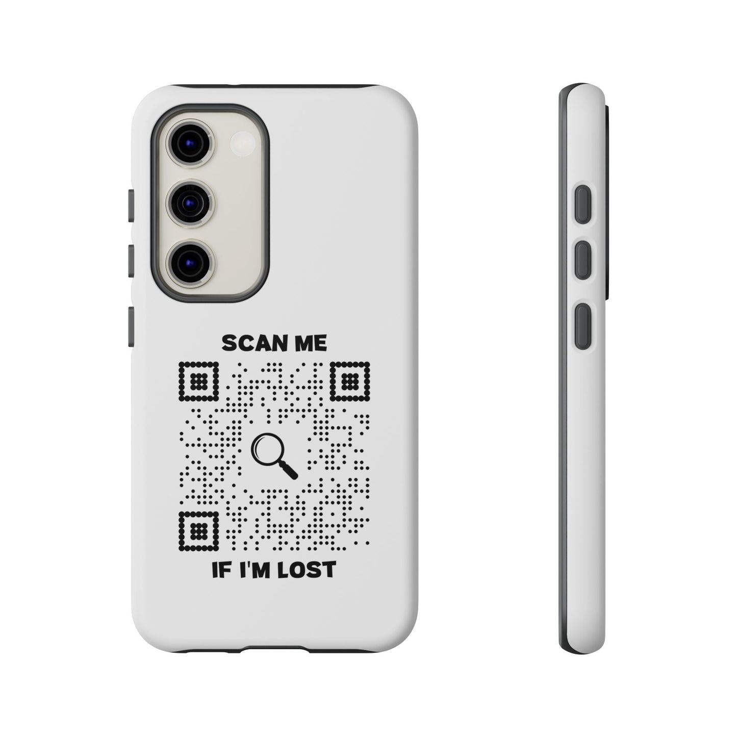 Lost & Found – Phone Case – White – Scan Me If I'm Lost - QR NATION