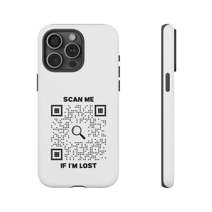 Lost & Found – Phone Case – White – Scan Me If I'm Lost - QR NATION