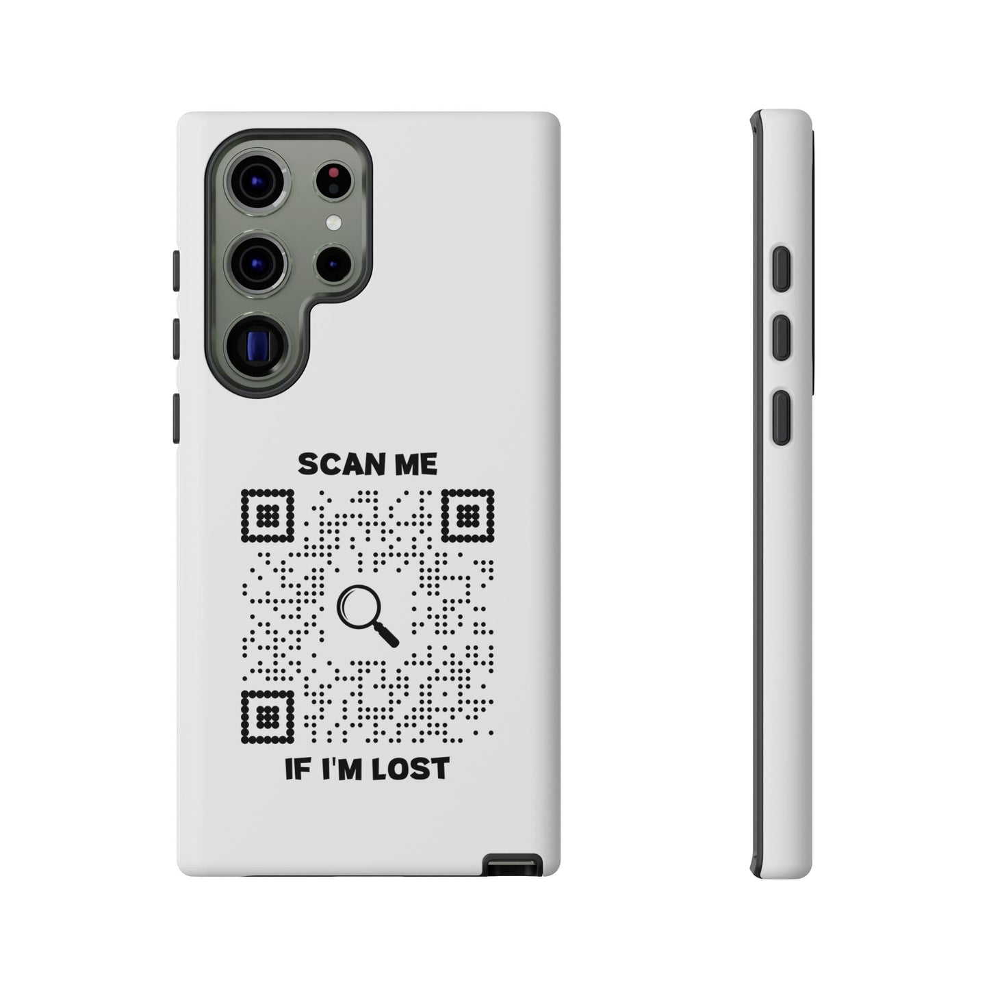 Lost & Found – Phone Case – White – Scan Me If I'm Lost - QR NATION