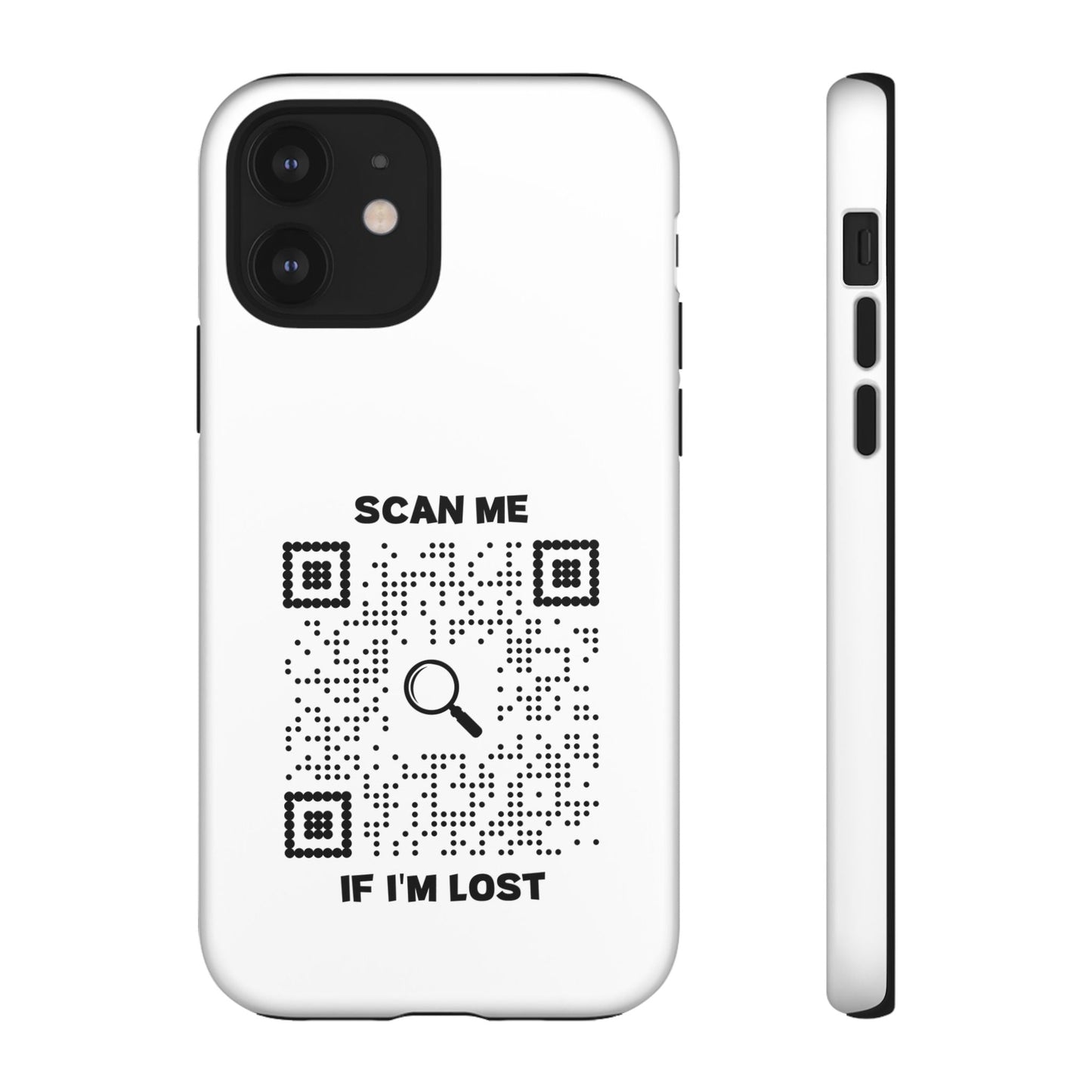 Lost & Found – Phone Case – White – Scan Me If I'm Lost - QR NATION