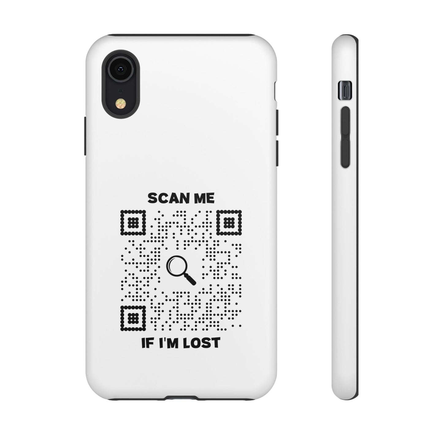 Lost & Found – Phone Case – White – Scan Me If I'm Lost - QR NATION
