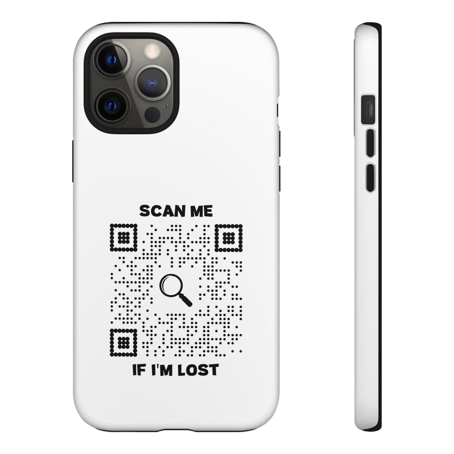 Lost & Found – Phone Case – White – Scan Me If I'm Lost - QR NATION