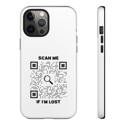 Lost & Found – Phone Case – White – Scan Me If I'm Lost - QR NATION
