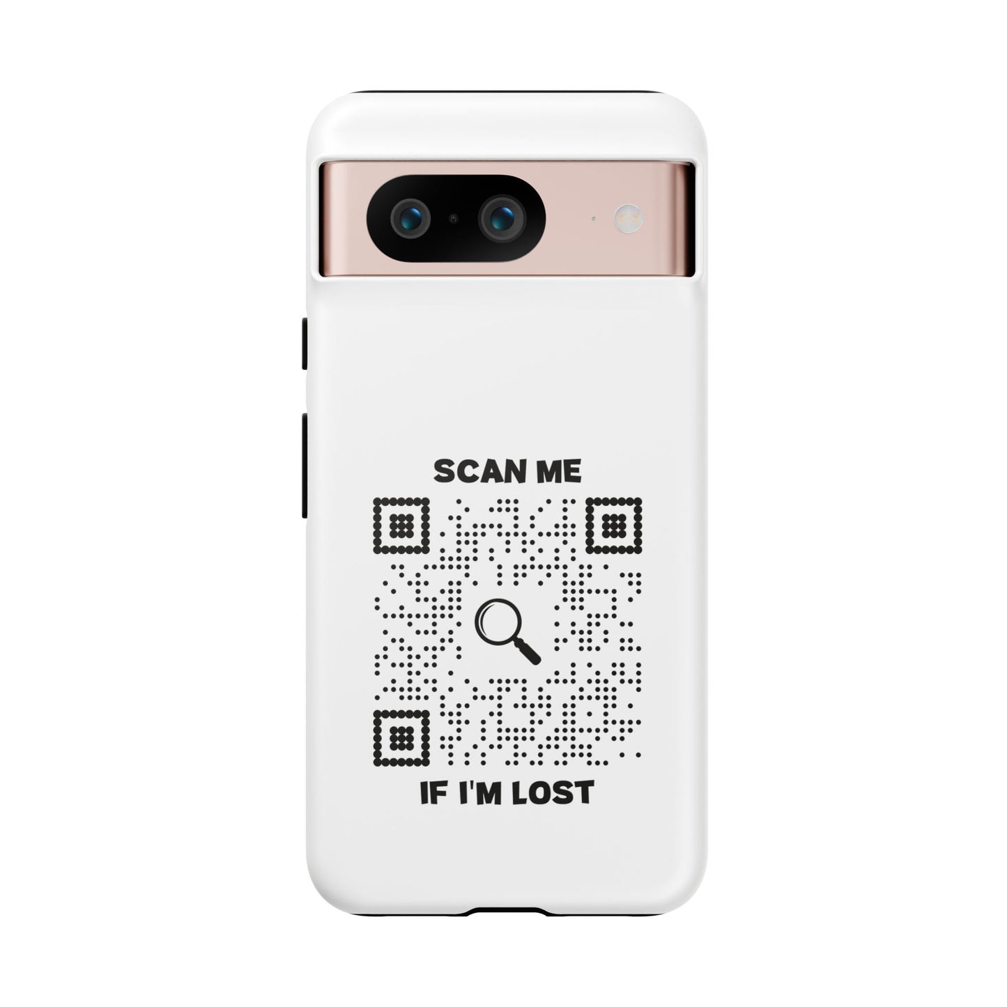 Lost & Found – Phone Case – White – Scan Me If I'm Lost - QR NATION