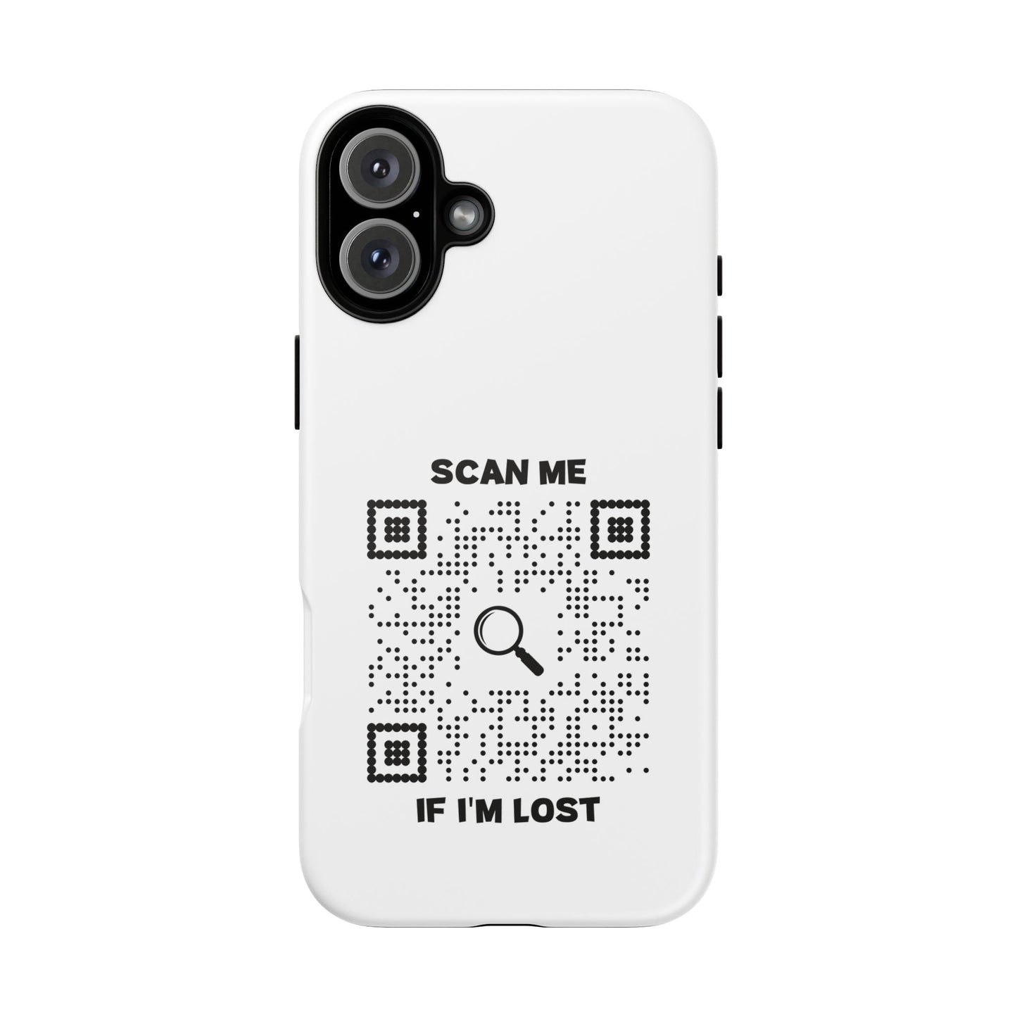 Lost & Found – Phone Case – White – Scan Me If I'm Lost - QR NATION