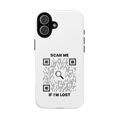Lost & Found – Phone Case – White – Scan Me If I'm Lost - QR NATION