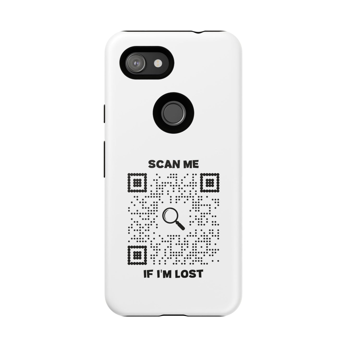 Lost & Found – Phone Case – White – Scan Me If I'm Lost - QR NATION
