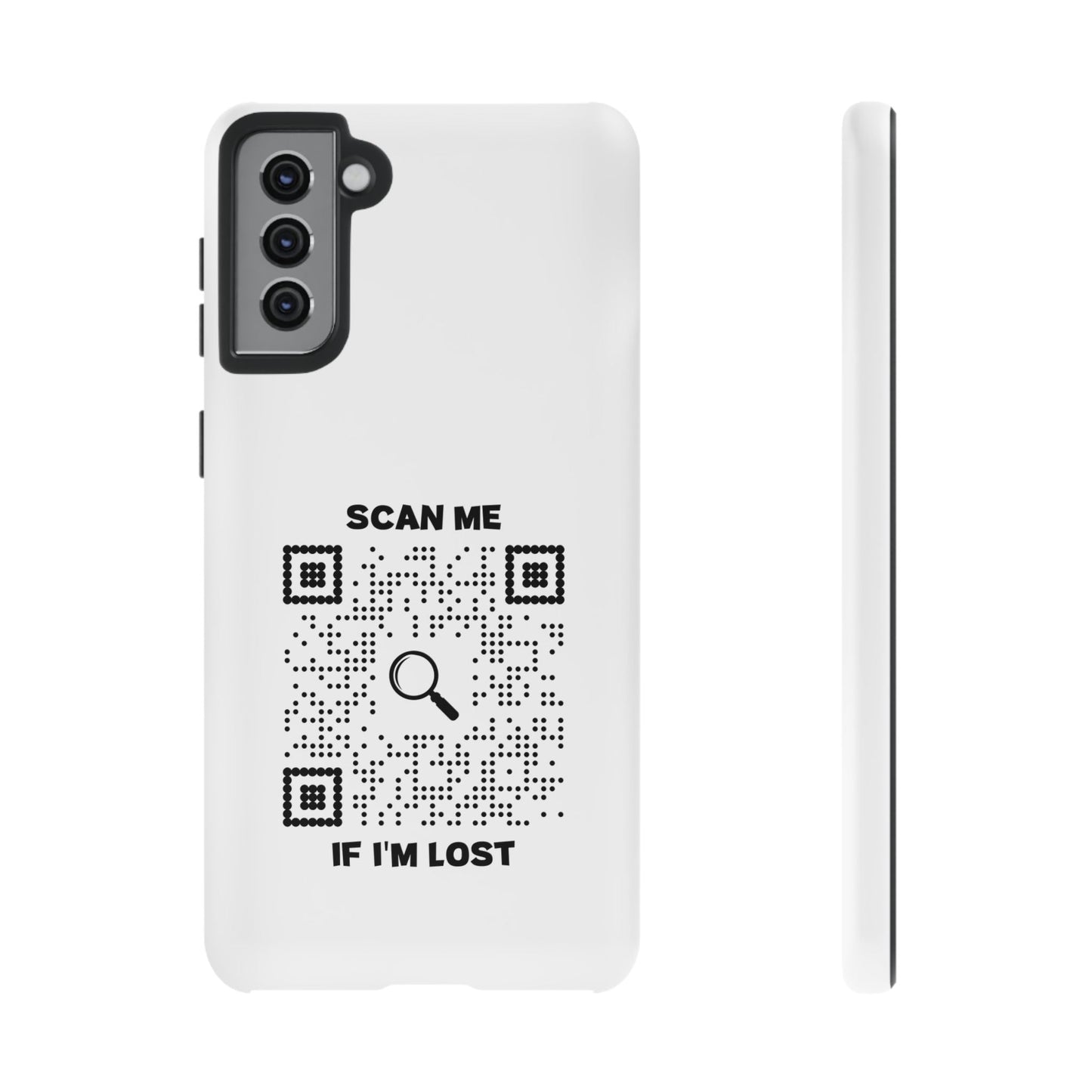 Lost & Found – Phone Case – White – Scan Me If I'm Lost - QR NATION