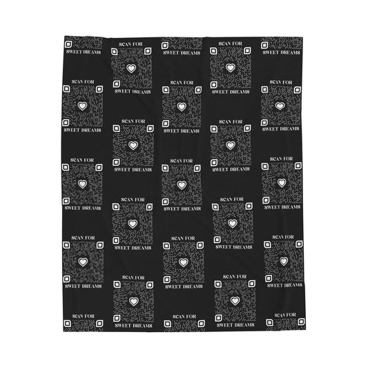 Love – Blanket – Black – Scan for Sweet Dreams - QR NATION