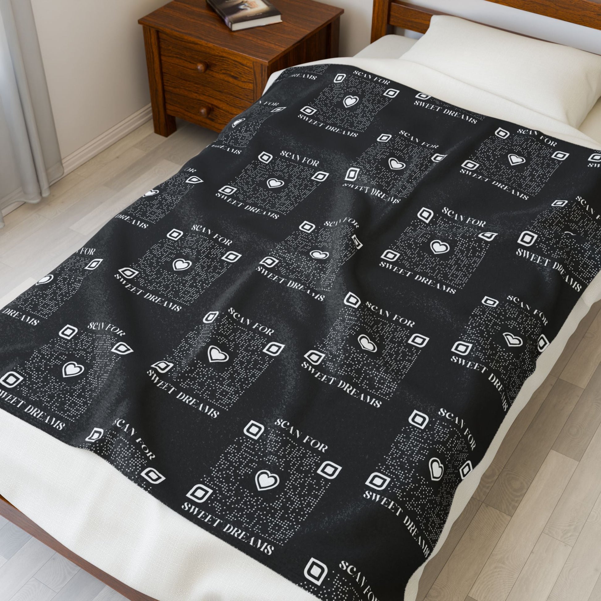 Love – Blanket – Black – Scan for Sweet Dreams - QR NATION
