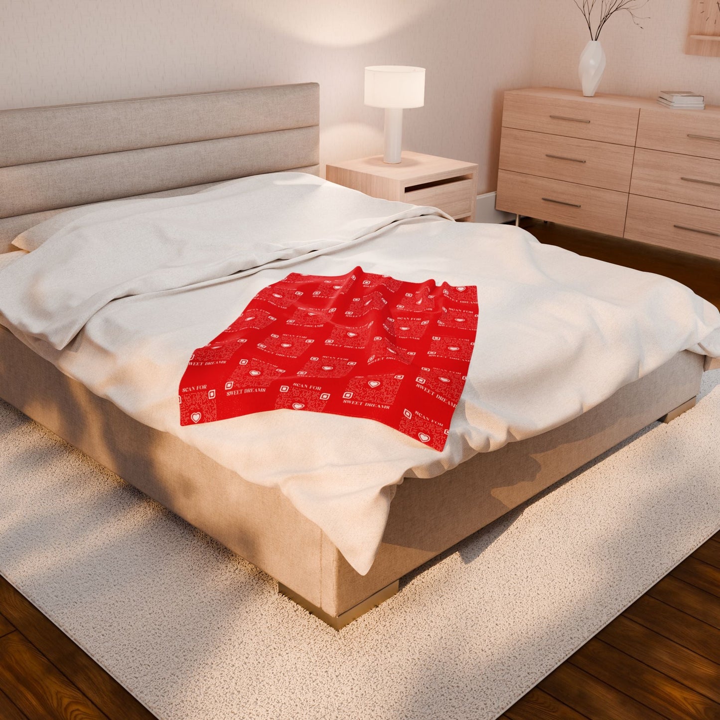 Love – Blanket – Red – Scan for Sweet Dreams - QR NATION