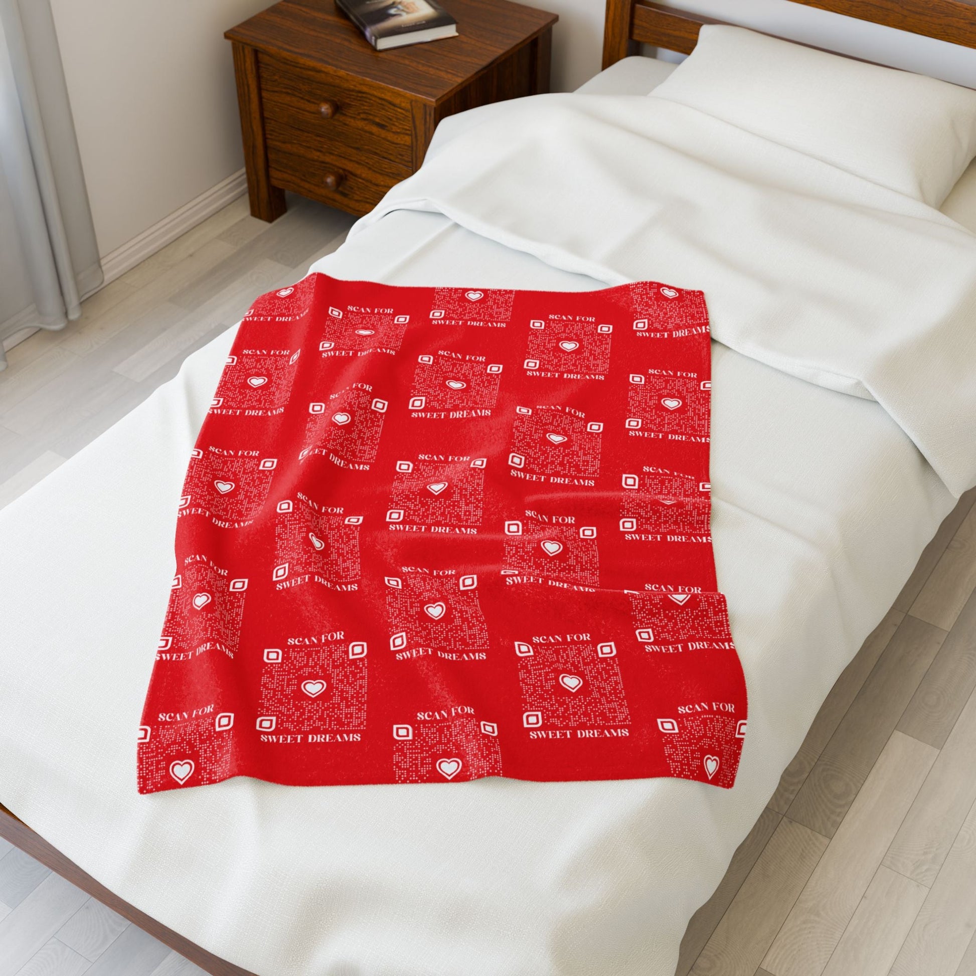 Love – Blanket – Red – Scan for Sweet Dreams - QR NATION