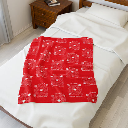 Love – Blanket – Red – Scan for Sweet Dreams - QR NATION