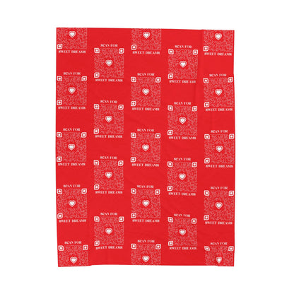 Love – Blanket – Red – Scan for Sweet Dreams - QR NATION