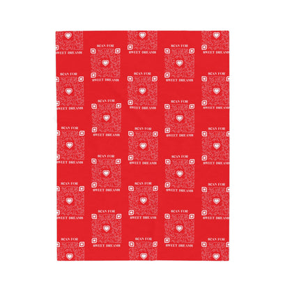 Love – Blanket – Red – Scan for Sweet Dreams - QR NATION