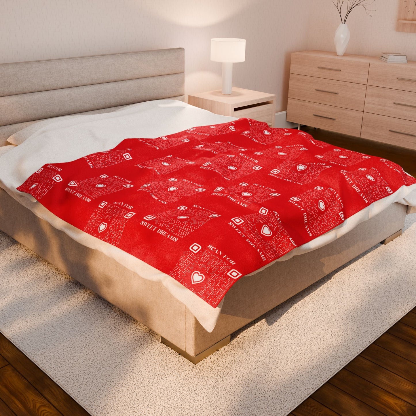 Love – Blanket – Red – Scan for Sweet Dreams - QR NATION