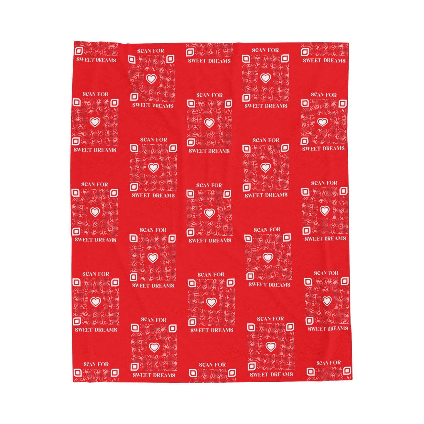 Love – Blanket – Red – Scan for Sweet Dreams - QR NATION