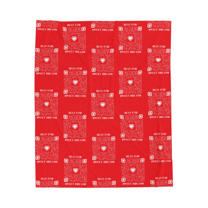 Love – Blanket – Red – Scan for Sweet Dreams - QR NATION