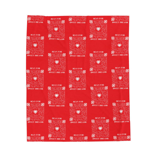 Love – Blanket – Red – Scan for Sweet Dreams - QR NATION