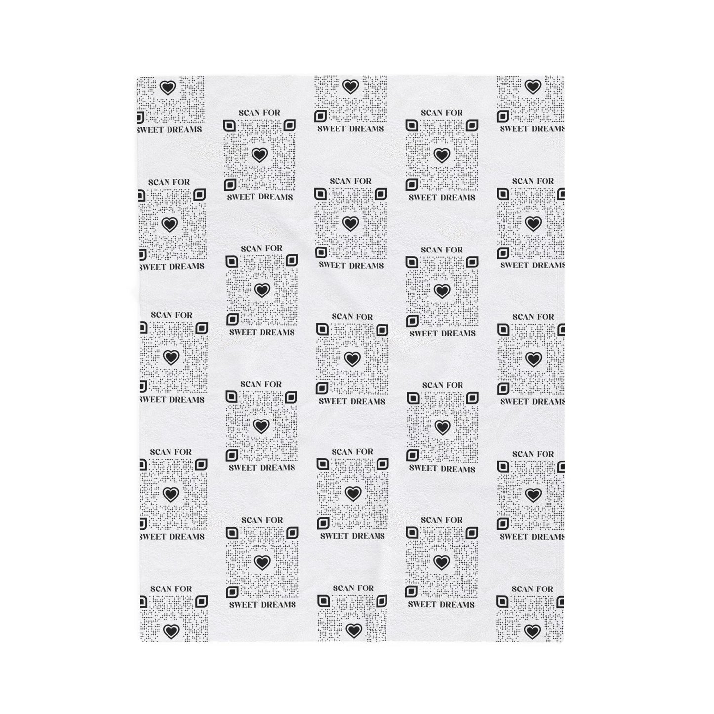 Love – Blanket – White – Scan for Sweet Dreams - QR NATION