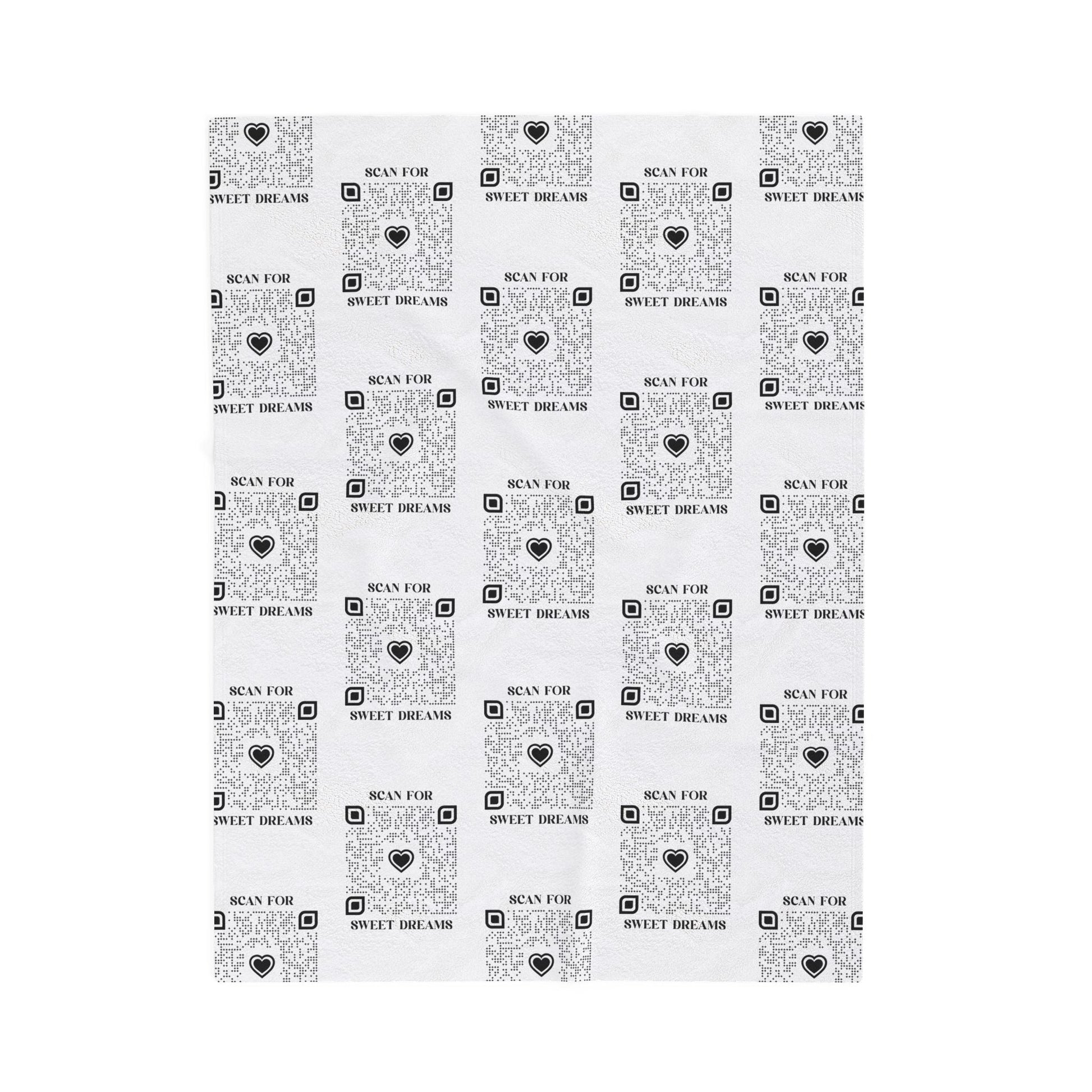Love – Blanket – White – Scan for Sweet Dreams - QR NATION