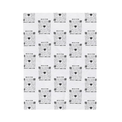 Love – Blanket – White – Scan for Sweet Dreams - QR NATION