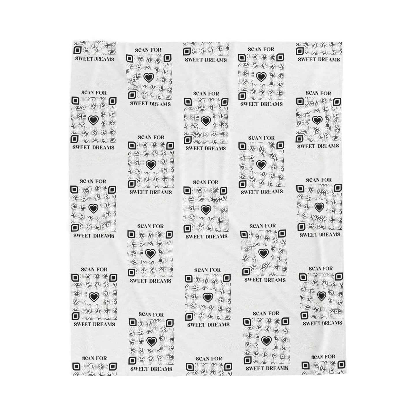 Love – Blanket – White – Scan for Sweet Dreams - QR NATION