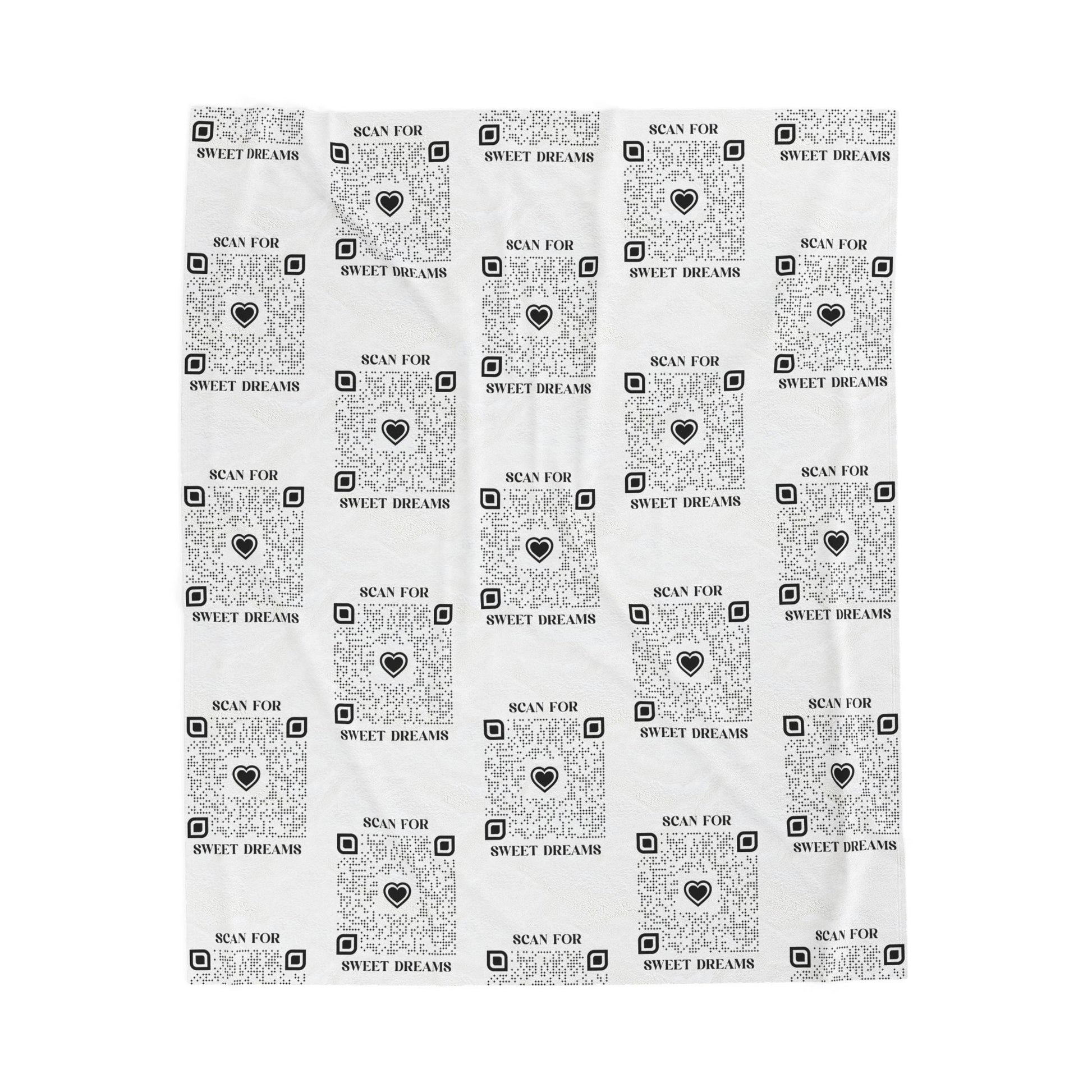 Love – Blanket – White – Scan for Sweet Dreams - QR NATION