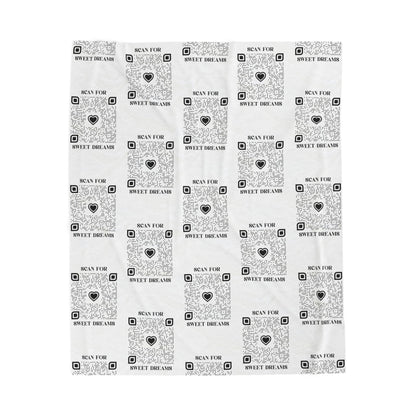 Love – Blanket – White – Scan for Sweet Dreams - QR NATION