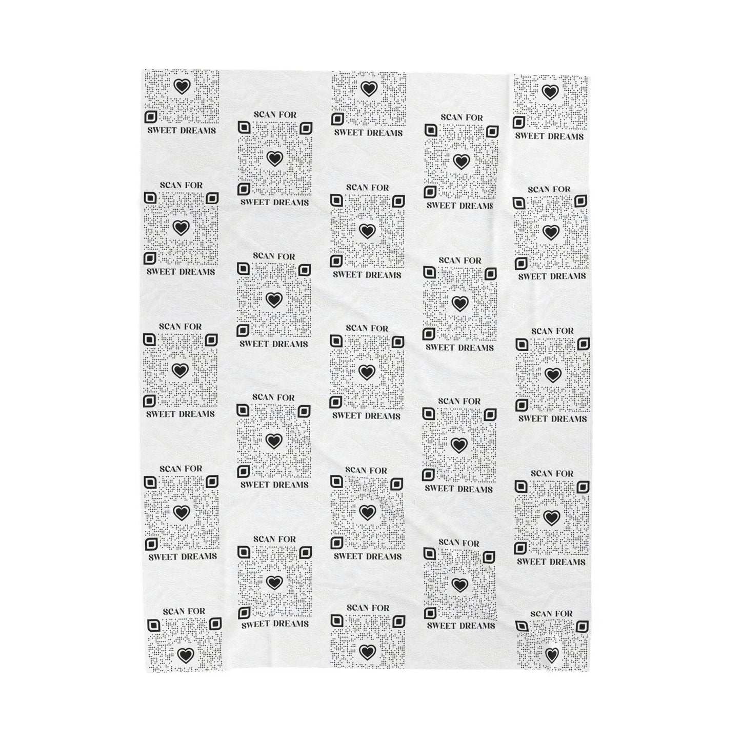 Love – Blanket – White – Scan for Sweet Dreams - QR NATION