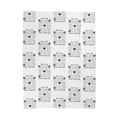 Love – Blanket – White – Scan for Sweet Dreams - QR NATION